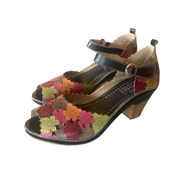 L'ARTISTE Spring Step Avnia Size 42 Multicolor Leather Autumn Leaves Sandals NEW - Picture 8 of 10
